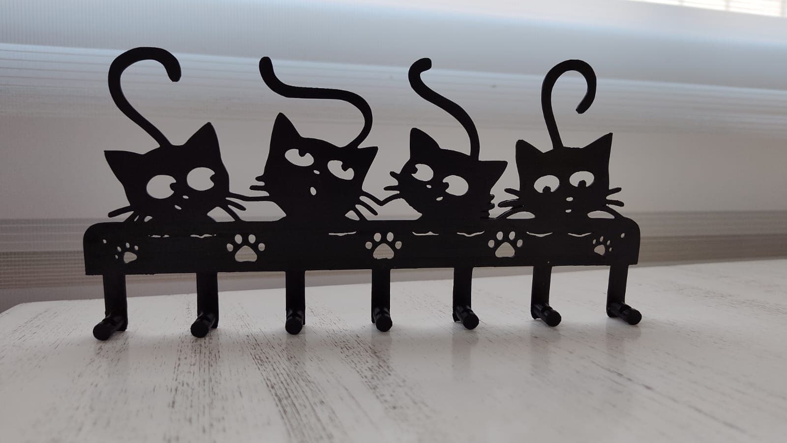 Portallaves gatitos 7 ganchos impreso en 3D
