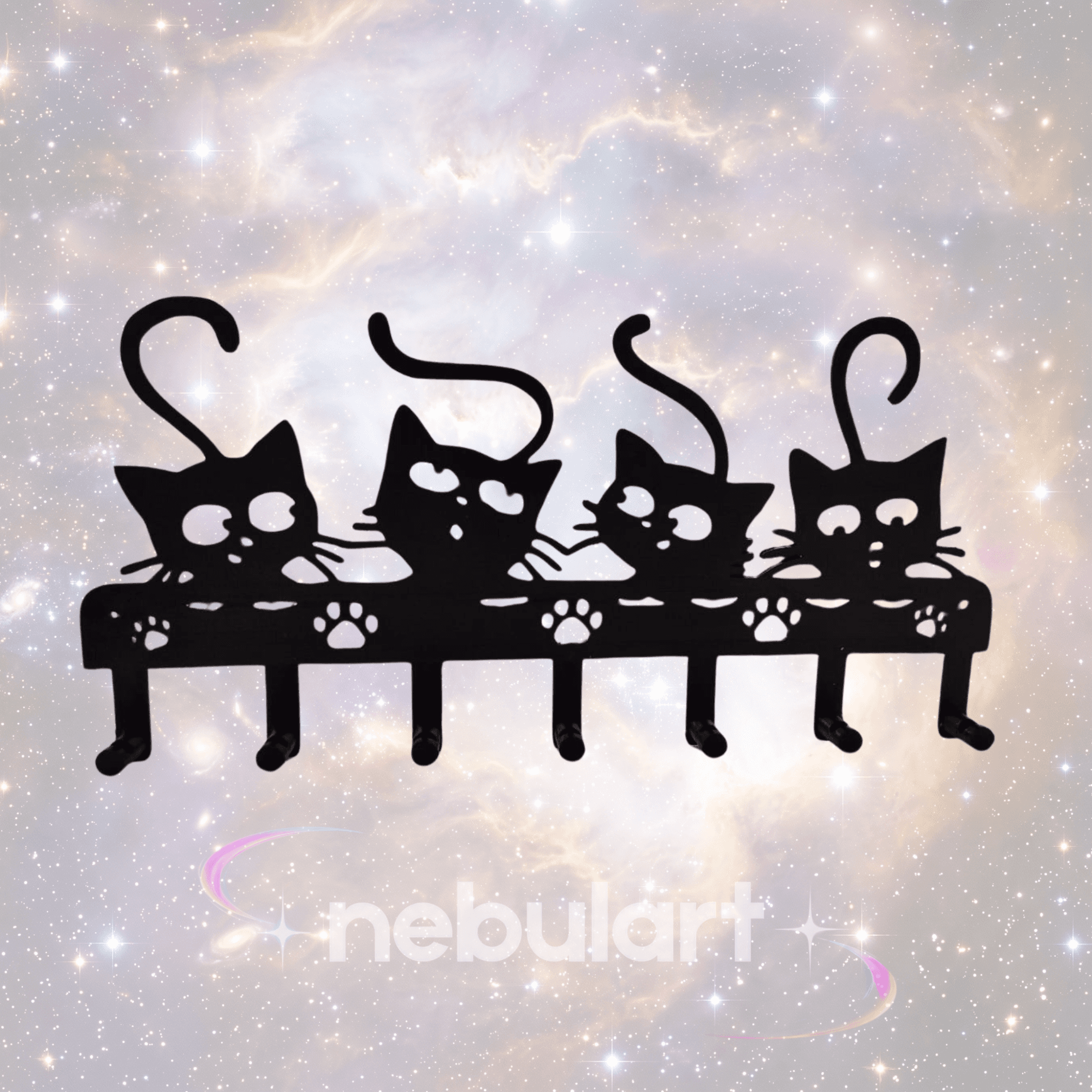 Portallaves gatitos 7 ganchos impreso en 3D — foto 2