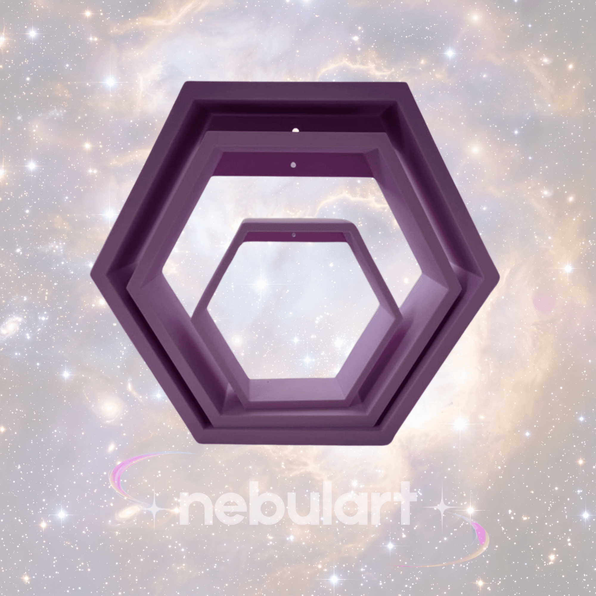 Estantes hexagonales pack x3 · Repisas 3D — café — foto 3