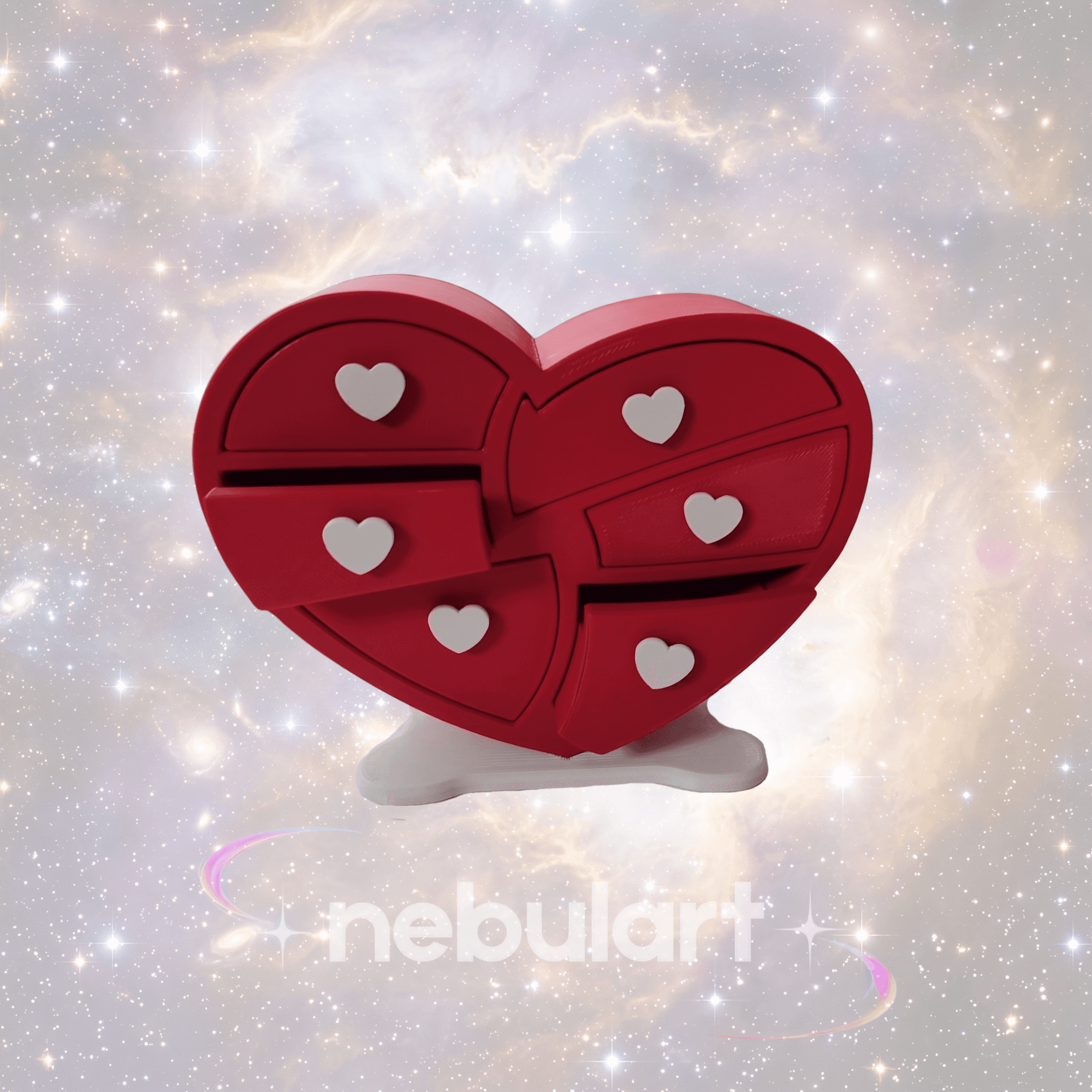 Joyero corazón 2 partes impreso en 3D