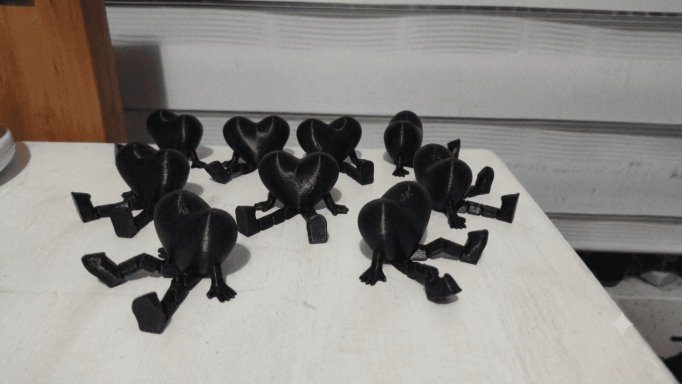 Pack x10 corazones articulados 3D