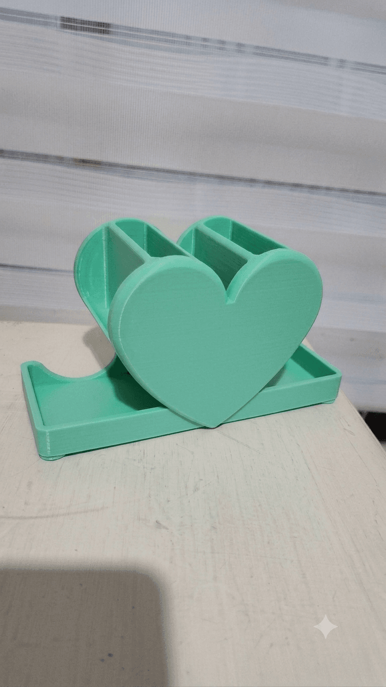Organizador corazón para brochas y lápices