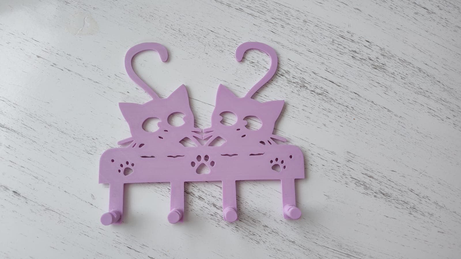 Portallaves gatito 4 ganchos · Organizador 3D