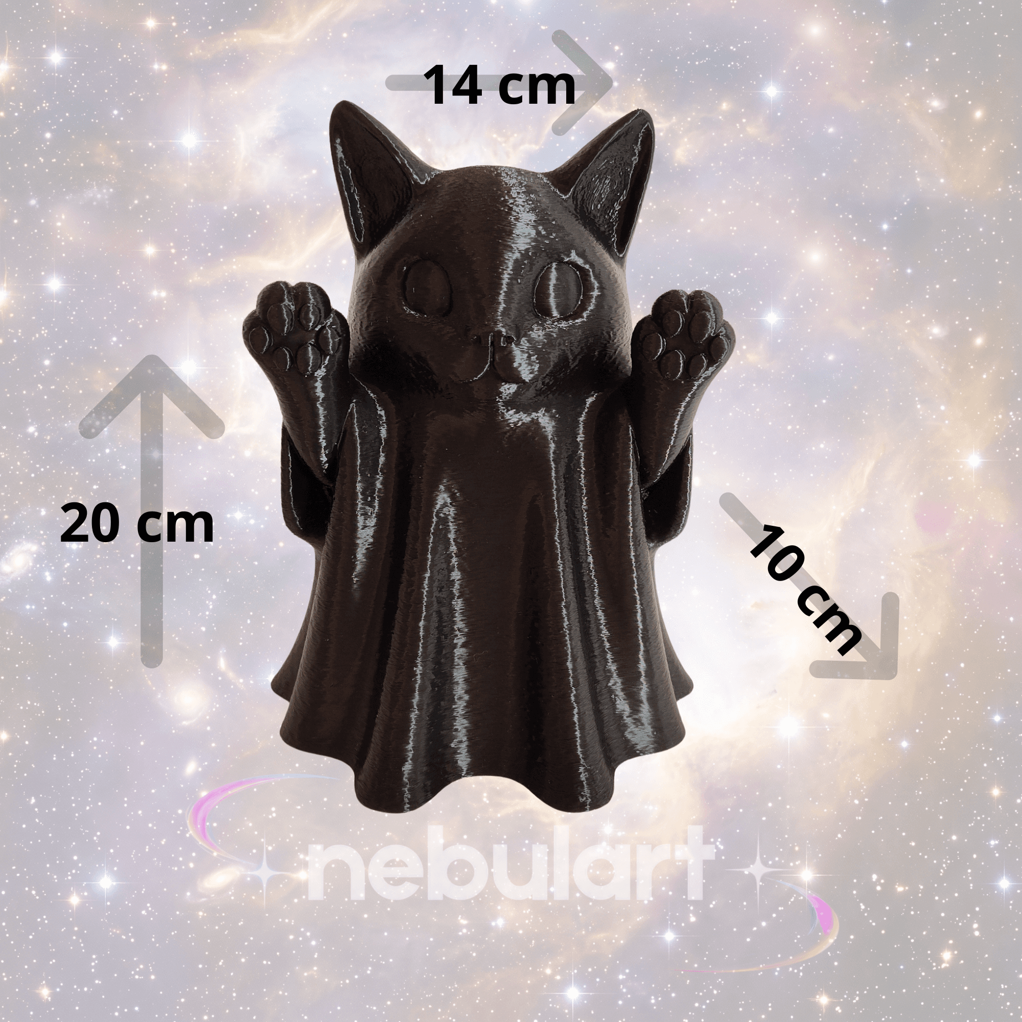 Gato Fantasma Impreso en 3D - Figura Decorativa de PLA