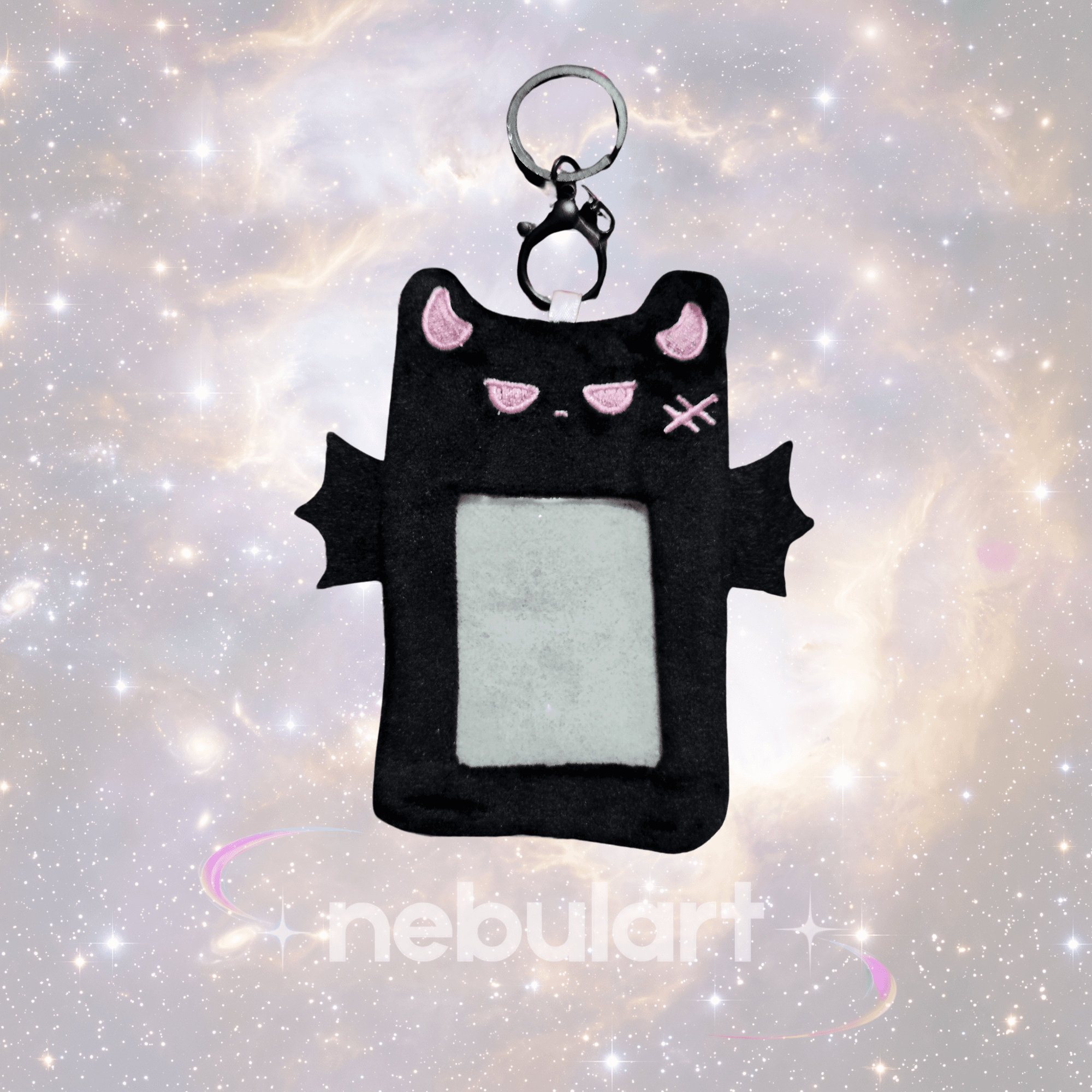 Porta Photocard / Tarjetero de Felpa - Diseño Gato negro