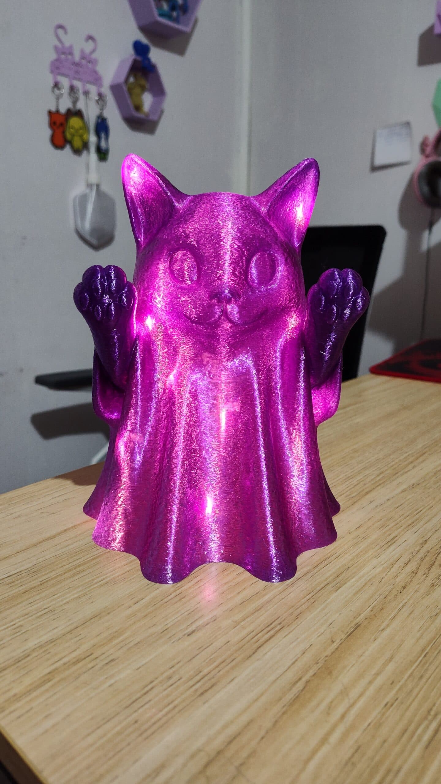 Lámpara decorativa LED Gato-Fantasma Impreso en 3D PETG-  halloween — foto 4