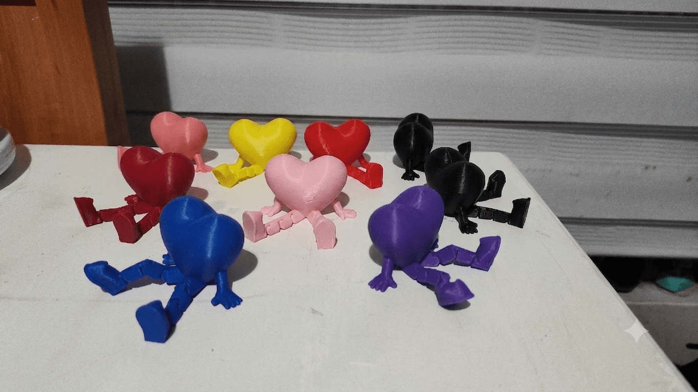 Pack x10 corazones articulados 3D